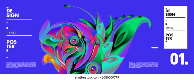 Banner design template with abstract curvy colorful shape. Vector colorful illustration for background in eps10