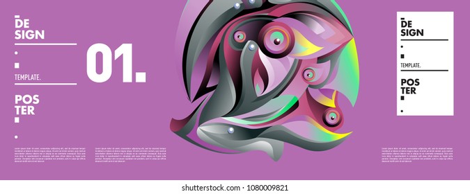 Banner design template with abstract curvy colorful shape. Vector colorful illustration for background in eps10