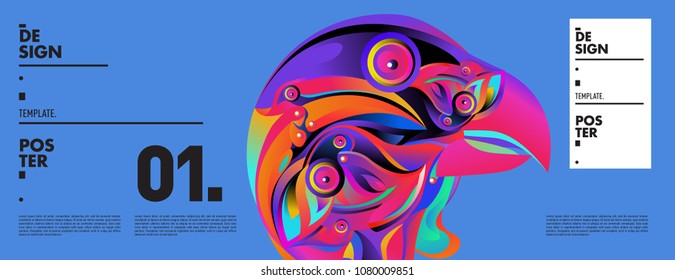 Banner design template with abstract curvy colorful shape. Vector colorful illustration for background in eps10