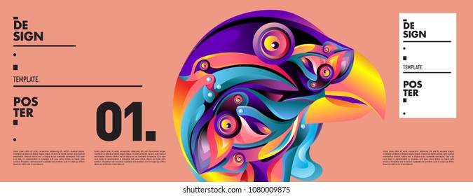 Banner design template with abstract curvy colorful shape. Vector colorful illustration for background in eps10