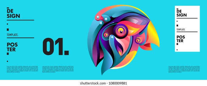 Banner design template with abstract curvy colorful shape. Vector colorful illustration for background in eps10