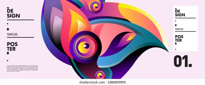 Banner design template with abstract curvy colorful shape. Vector colorful illustration for background in eps10