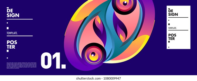 Banner design template with abstract curvy colorful shape. Vector colorful illustration for background in eps10