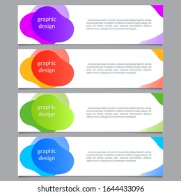 Banner design template with abstract fluid shapes. Modern business layout. Horizontal banners for web, website, header or footer. Colorful background for sale, promo or presentation cards. Vector.