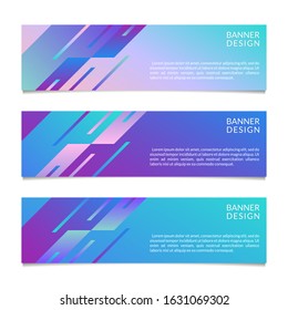 Banner design template with abstract geometric shapes. Horizontal banners for web, website, header or footer, sale, promo or presentation cards. Vector illustration.