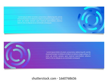 Banner design template with abstract geometric shapes. Horizontal banners for web, website, header or footer, sale, promo or presentation cards. Vector illustration.