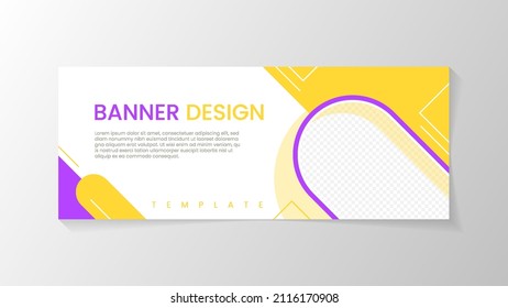 Banner design template with abstract and geometric style design suitable for promotion your business and product