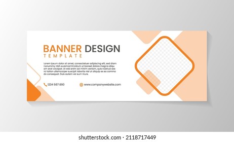 Plantilla de diseño de pancarta con diseño de estilo geométrico abstracto. Adecuado para la promoción de su negocio