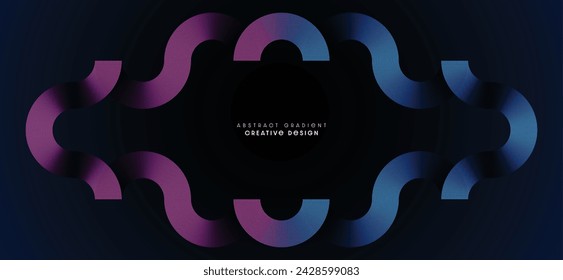 Plantilla de diseño de póster con degradado geométrico abstracto. Línea brillante sobre un fondo negro. Tecnología conceptual, digital. Colección para folletos, portadas. Ilustración vectorial EPS.