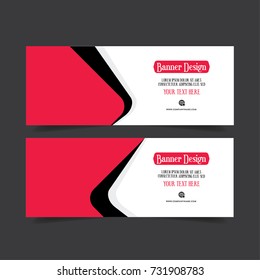 Banner Design. Template Abstract Poster. Red Facebook Banner