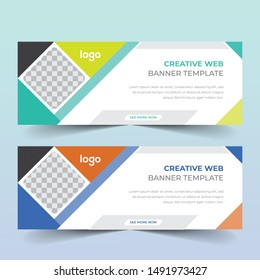 Banner Design. Template Abstract Poster.facebook banner ads