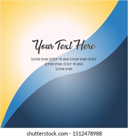 Banner design template. Blue and yellow gradient color. Editable in eps.10