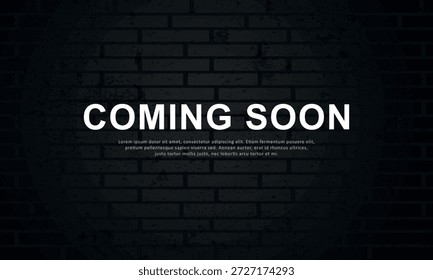 Plantilla de diseño de Anuncio que viene pronto con fondo de ladrillo