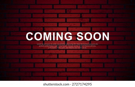 Plantilla de diseño de Anuncio que viene pronto con fondo de ladrillo