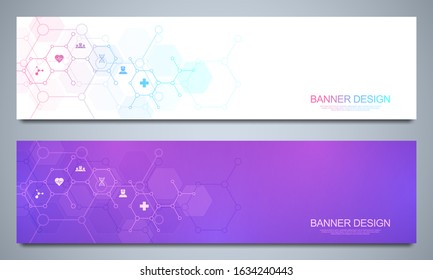 Banner design template. Concept and idea for health care business icons and symbols.