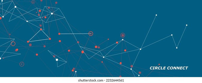 Banner design template with connectin dot and line on color background