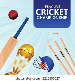 Banner design template of Cricket championship.