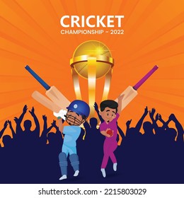 Banner design template of Cricket championship 2022.