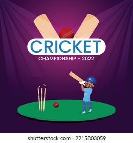 Banner design template of Cricket championship 2022.