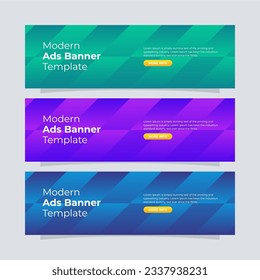 Plantilla de diseño de pancartas. Banderas de degradado de colores completos. Banner moderno para el sitio web de anuncios.