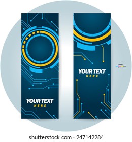 banner design template futuristic hi-tech