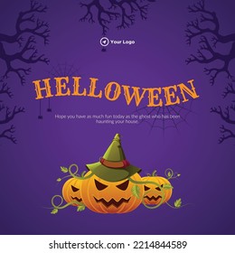 Banner design template of Happy Halloween.