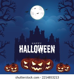 Banner design template of Happy Halloween.