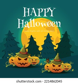 Banner design template of Happy Halloween.