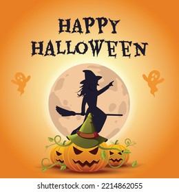 Banner design template of Happy Halloween.