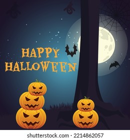 Banner design template of Happy Halloween.