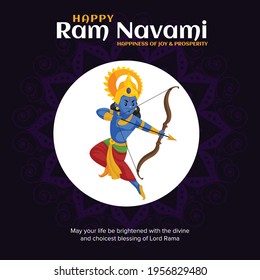 Banner design template of happy ram Navami. Vector graphic illustration.