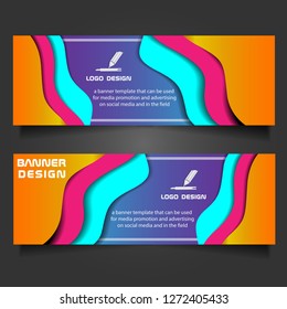 a banner design template with a modern abstract style