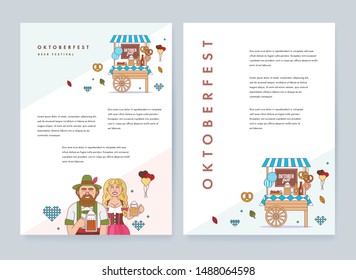 Banner design template to Oktoberfest festival. Backdrop for poster, banner, magazine first page, leaflet, business flyer. Promotion concept card. A4 size