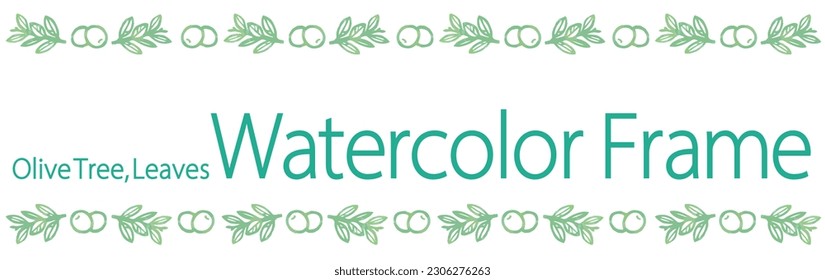 Banner design template with olives. Watercolor. Vector illustration.