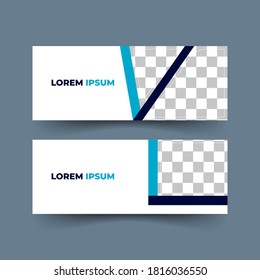 conjunto de plantillas de diseño de banners con imagen en blanco