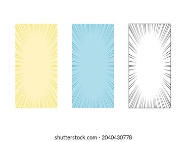 Diseño de pancartas. Conjunto de plantillas. Decoración de las líneas de velocidad radial. Ilustración de fondo del vector.
