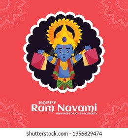 Banner design template of Shree ram Navami. Vector graphic illustration.
