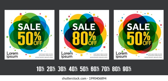 Banner design template, Social media online banner, gift cards, flyers brochures, cover page, sale promotion, Geometric background with white space for logo and text Sale 50%off, Vector EPS10.