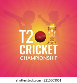 Banner design template of T20 Cricket championship.