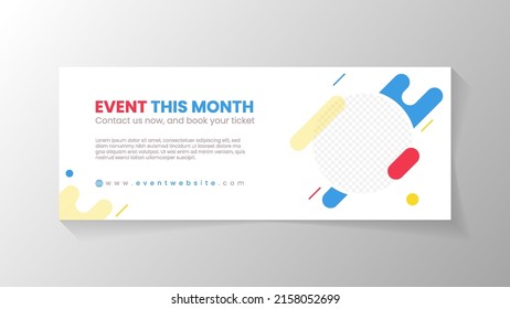 Banner design template for your event or birth party. Abstract and colorful style design