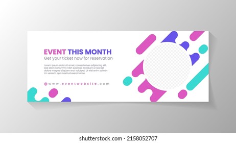 Banner design template for your event. colorful rounded style design concept