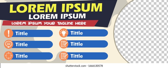 Banner design templatewith flat and simple color, vector illustration