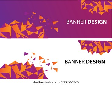 banner design that combines purple and white and yellow
