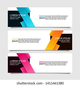 banner design with three choices of color variations.vector design,can be use for, landing page, website, mobile app, poster, flyer, coupon, gift card, smartphone template, web design