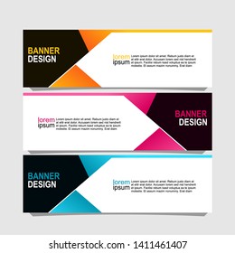 banner design with three choices of color variations,can be use for, landing page, website, mobile app, poster, flyer, coupon, gift card, smartphone template, web design