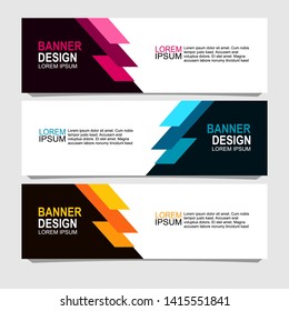 banner design with three color variations,can be use for, landing page, website, mobile app, poster, flyer, coupon, gift card, smartphone template, web design