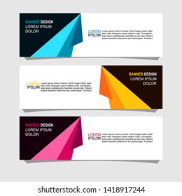 banner design with three color variations,can be use for, landing page, website, mobile app, poster, flyer, coupon, gift card, smartphone template, web design