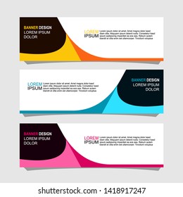 banner design with three color variations,can be use for, landing page, website, mobile app, poster, flyer, coupon, gift card, smartphone template, web design