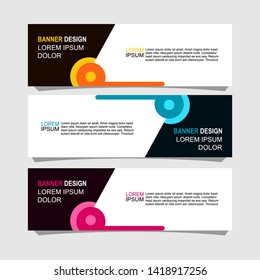 banner design with three color variations,can be use for, landing page, website, mobile app, poster, flyer, coupon, gift card, smartphone template, web design