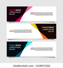 diseño de banner con tres variaciones de color, puede ser usado para, página de inicio, sitio web, aplicación móvil, afiche, volante, cupón, tarjeta de regalo, plantilla de smartphone, diseño web